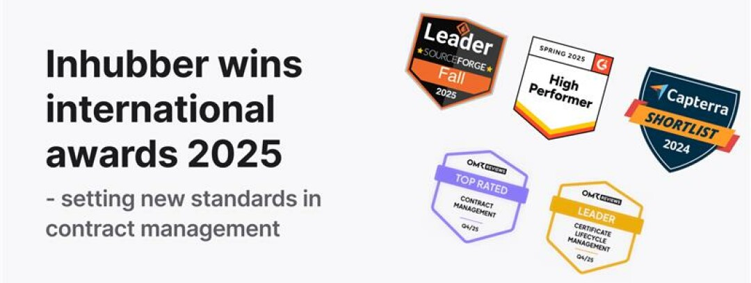 Inhubber wins international awards 2025 – setting new standards in contract management