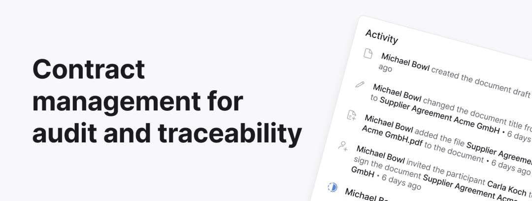 Contract management for audit and traceability