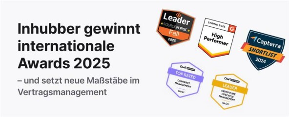 Inhubber gewinnt Awards 2025: und setzt neue Maßstäbe im Vertragsmanagement