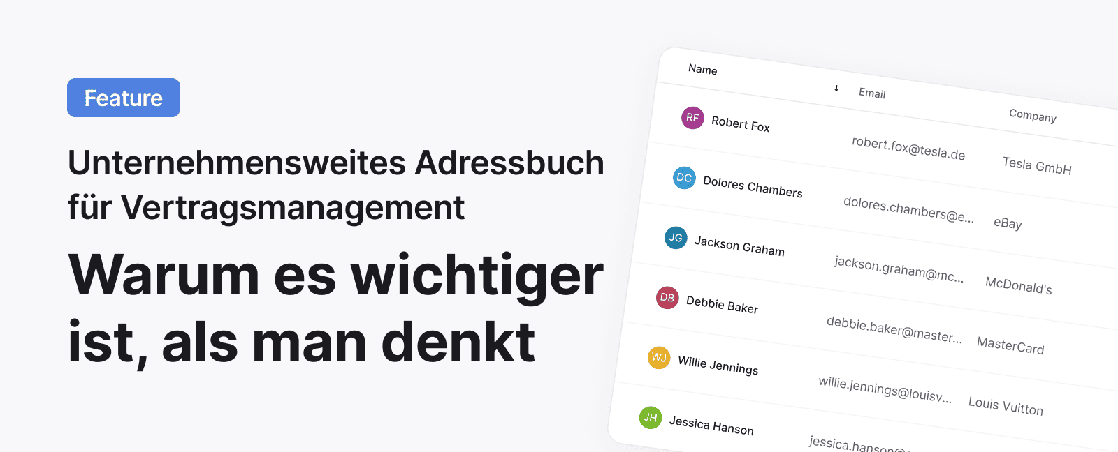 Unternehmensweites Adressbuch für Vertragsmanagement: Warum es wichtig ist